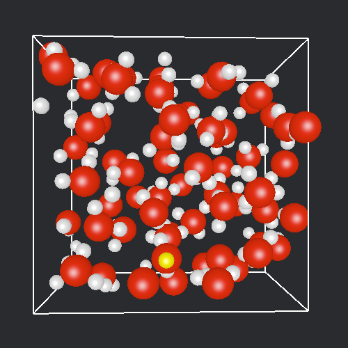 Grab Atom機能で水分子を掴んで動かしている様子